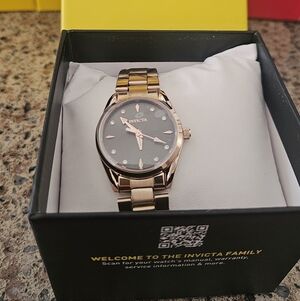 Invicta Gold and Black Dial Watch